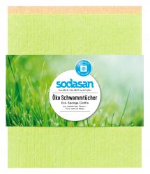 SODASAN Салфетка-губка ECO Sponge Cloth для влажной уборки суперпоглощающая, 2шт.