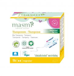 masmi Органические тампоны Regular без аппликатора для незначительных и умеренных выделений или для использования в последние дни менструации