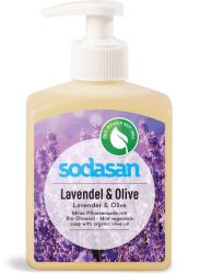 Органическое мыло Lavender-Olive жидкое, успокаивающее, с лавандовым и оливковым маслами  Sodasan 0,3 л